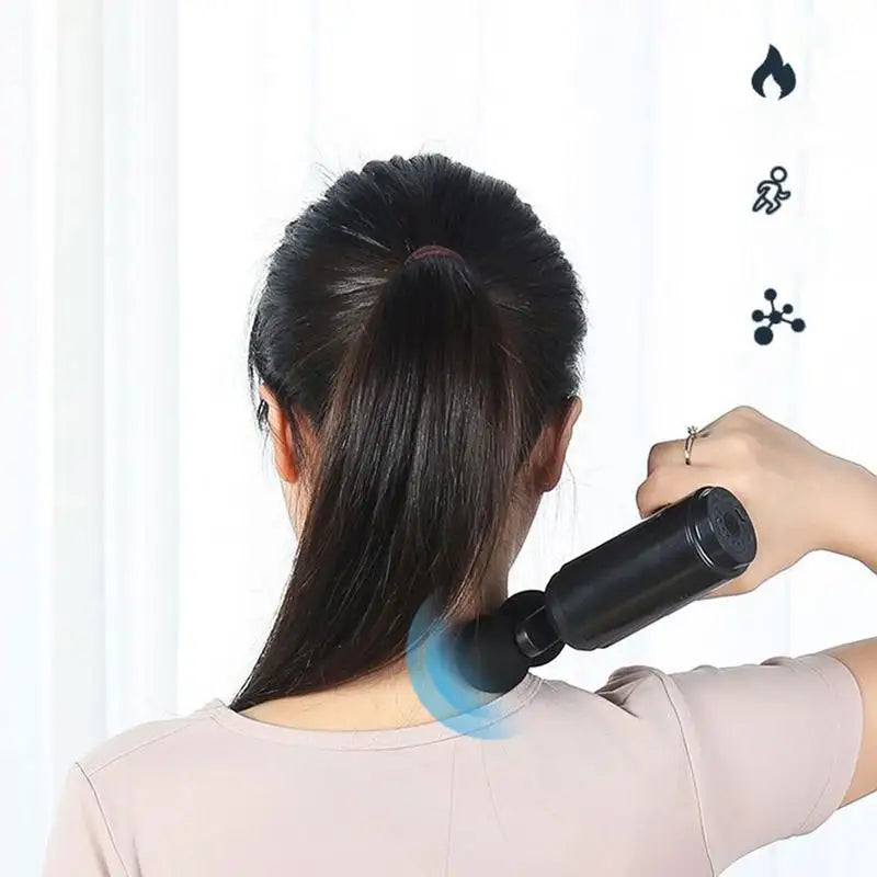 Back Massager Hand Massager with 4 Massage Heads Portable Quiet Handheld Electric Relaxer for Fitness Training Travel