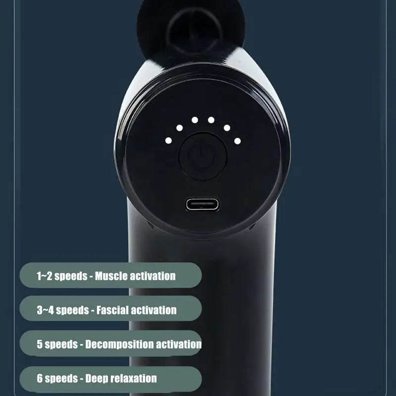 Back Massager Hand Massager with 4 Massage Heads Portable Quiet Handheld Electric Relaxer for Fitness Training Travel