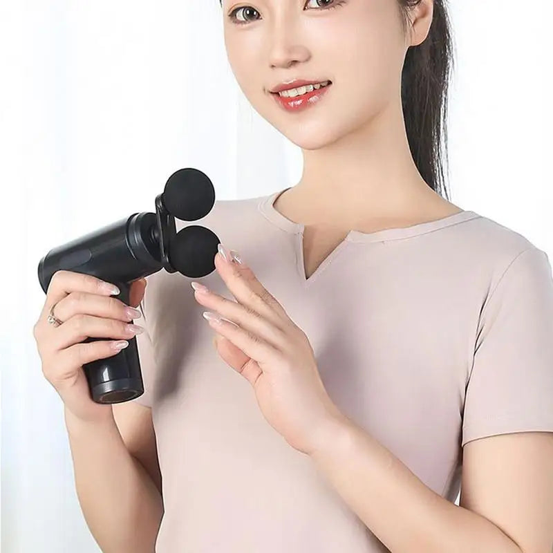 Back Massager Hand Massager with 4 Massage Heads Portable Quiet Handheld Electric Relaxer for Fitness Training Travel